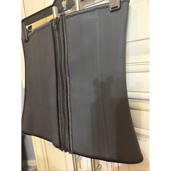 Spandex Women's Zip Front Tummy Control Corset Waist Trainer Black Sz Small NWOT - Picture 3 of 10